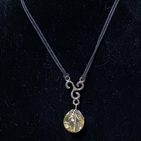 2/$20, Natural Yellow Citrine Necklace, Genuine Gemstone Cord Necklace - Picture 3 of 13